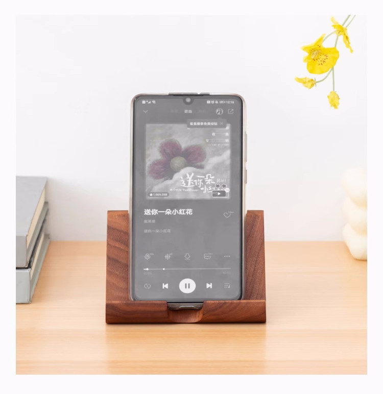 Simple Wooden Folding Mobile Phone Holder - Portable Convenience