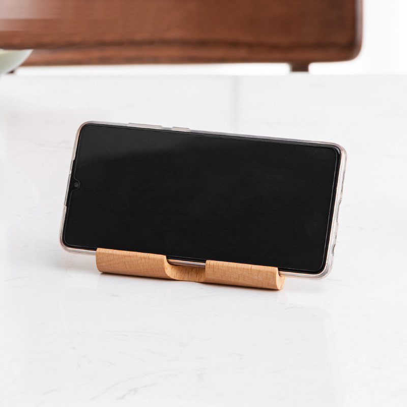 Simple Wooden Folding Mobile Phone Holder - Portable Convenience