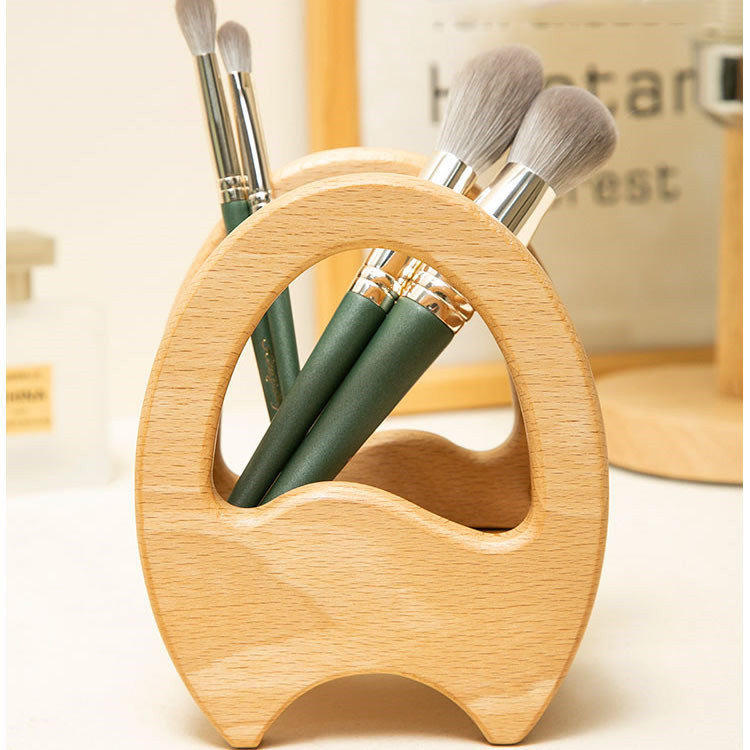 Simple Wooden Office And Study Desk Pen Holder