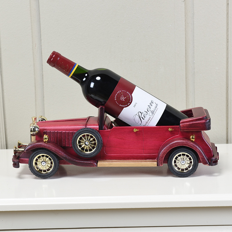 Vintage Wooden Classic Car Wine Holder,Desktop Decoration Ornaments