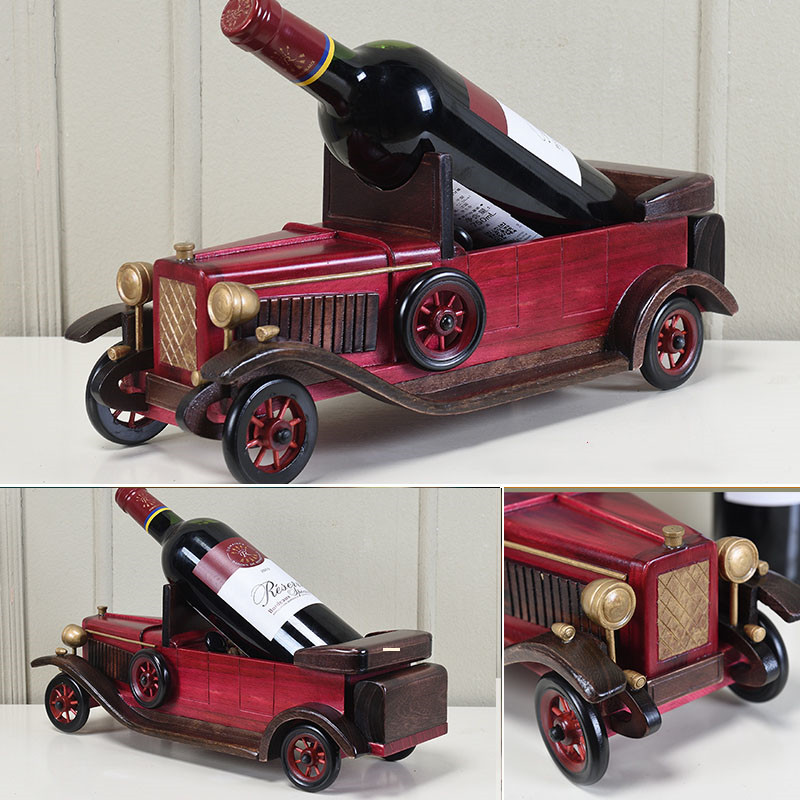 Vintage Wooden Classic Car Wine Holder,Desktop Decoration Ornaments