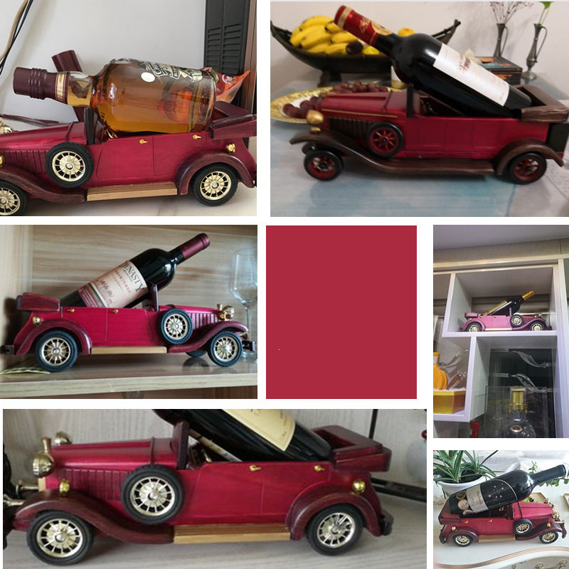 Vintage Wooden Classic Car Wine Holder,Desktop Decoration Ornaments