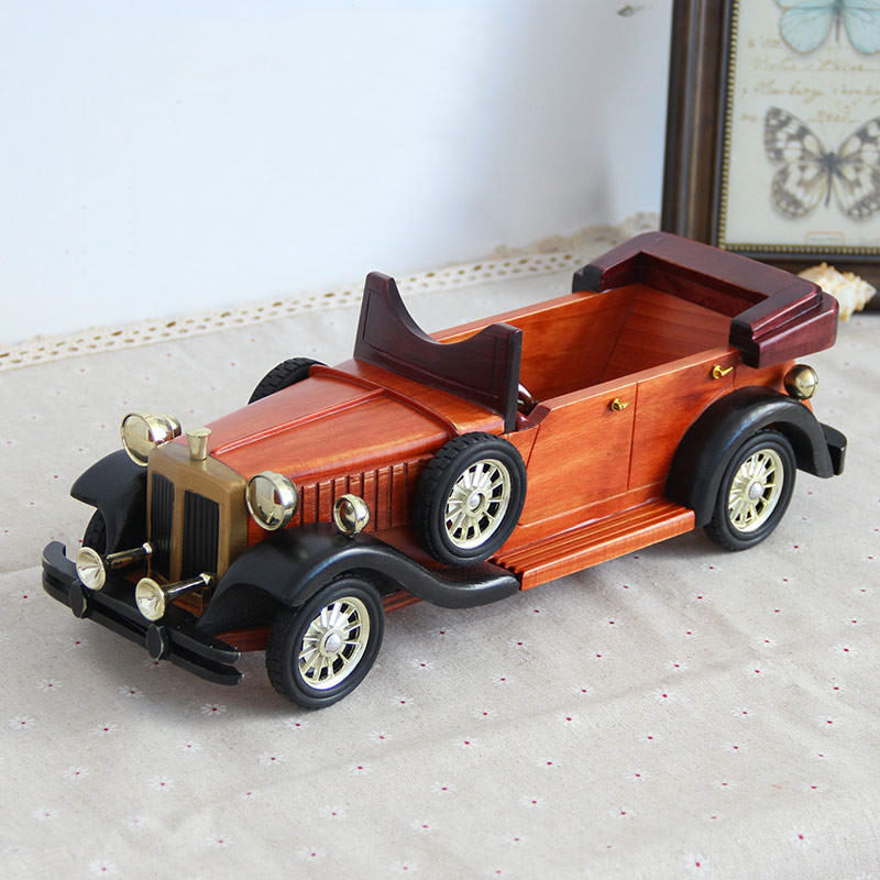 Vintage Wooden Classic Car Wine Holder,Desktop Decoration Ornaments