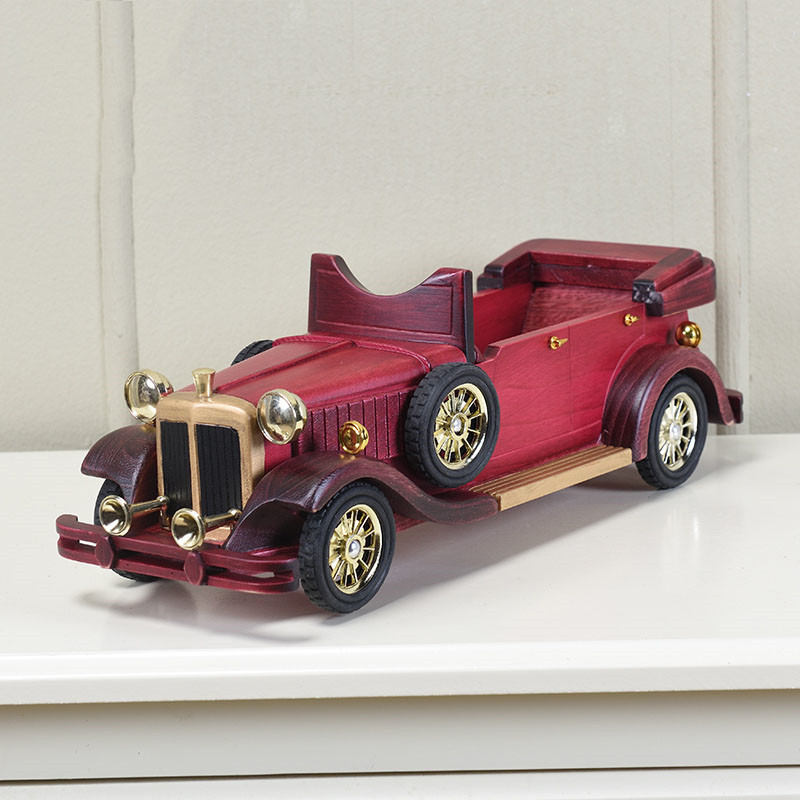 Vintage Wooden Classic Car Wine Holder,Desktop Decoration Ornaments