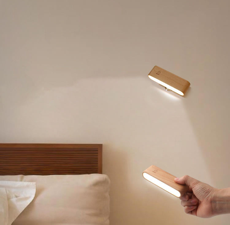Wall Wooden Lamp - Portable And Wall-Mounted With Charging