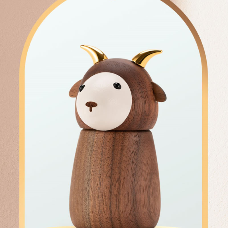 Whimsical Animal Black Walnut Toothpick Holder - Desktop Decoration