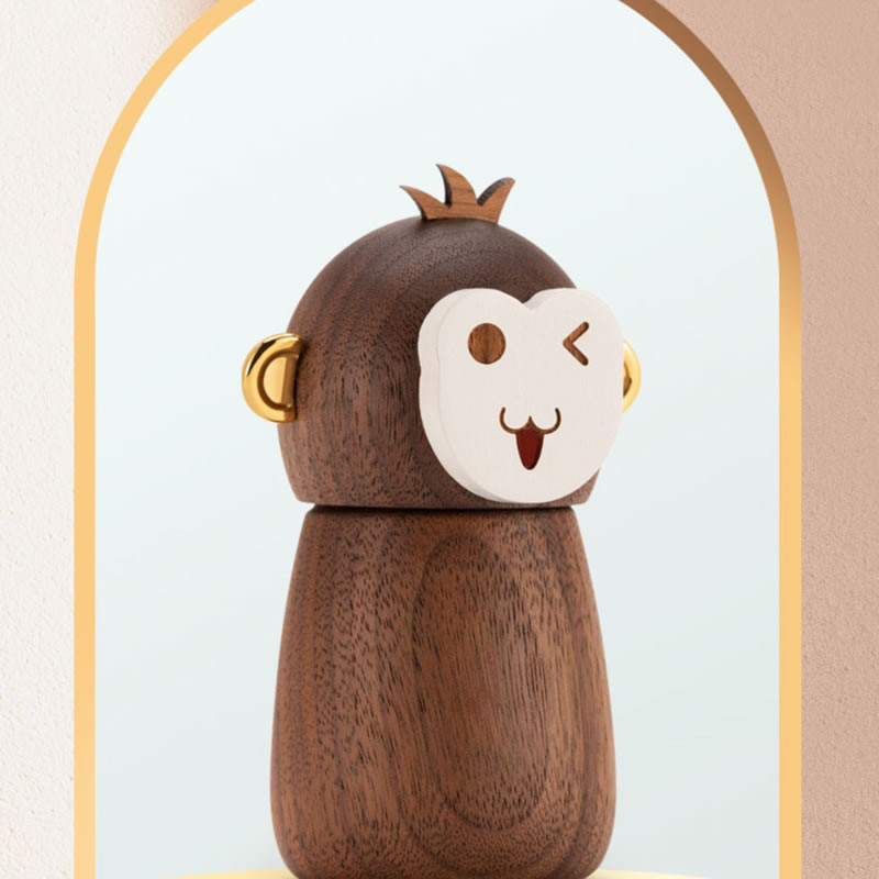 Whimsical Animal Black Walnut Toothpick Holder - Desktop Decoration