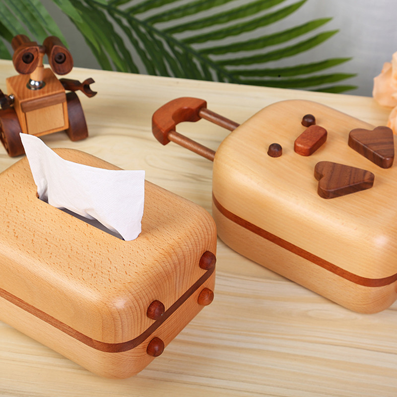 Whimsical Duckling Suitcase Tissue Box - Unique Desktop Decoration