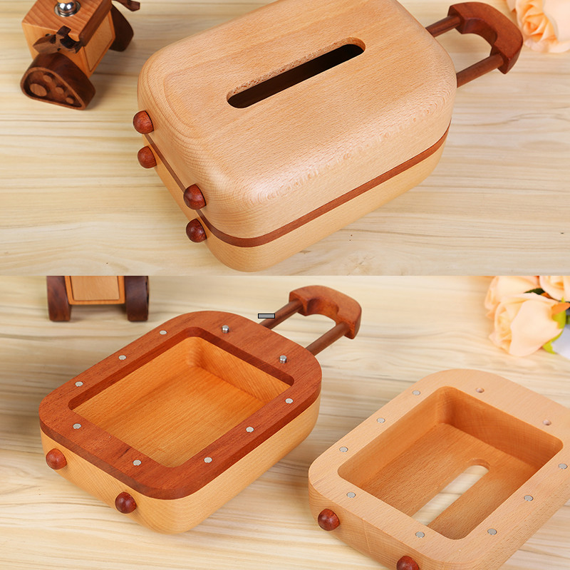 Whimsical Duckling Suitcase Tissue Box - Unique Desktop Decoration