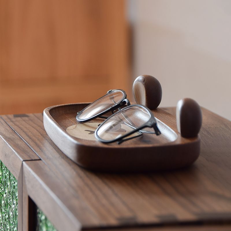 Wood Bear Storage Tray - Organize Glasses, Keys