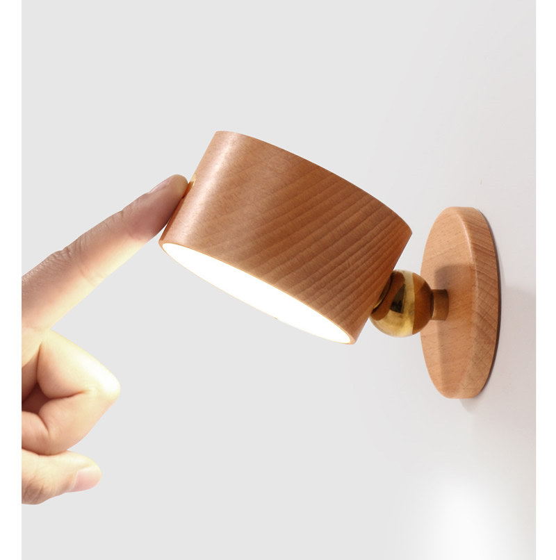 Wooden Led Wall Lamp,Creative Bedroom Decorative Lights