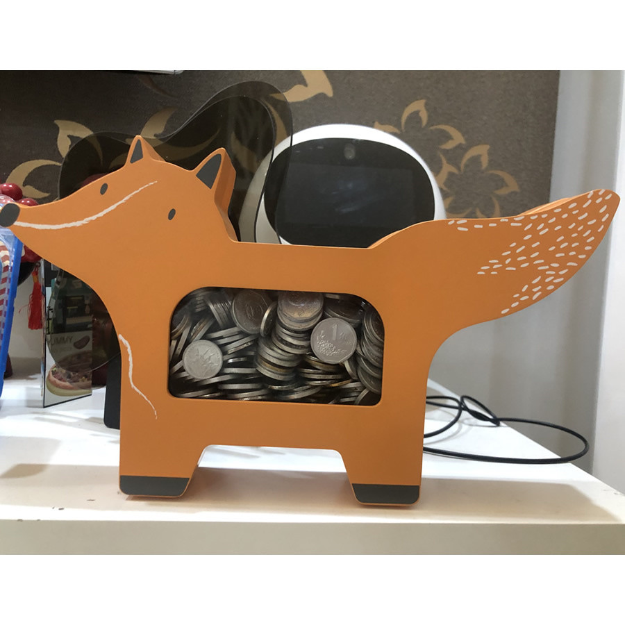 Wooden Orange Little Fox Piggy Bank, Good Idea For Children Holiday Gift