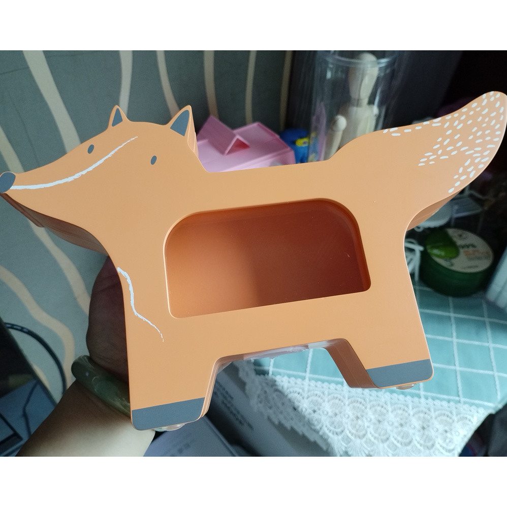 Wooden Orange Little Fox Piggy Bank, Good Idea For Children Holiday Gift