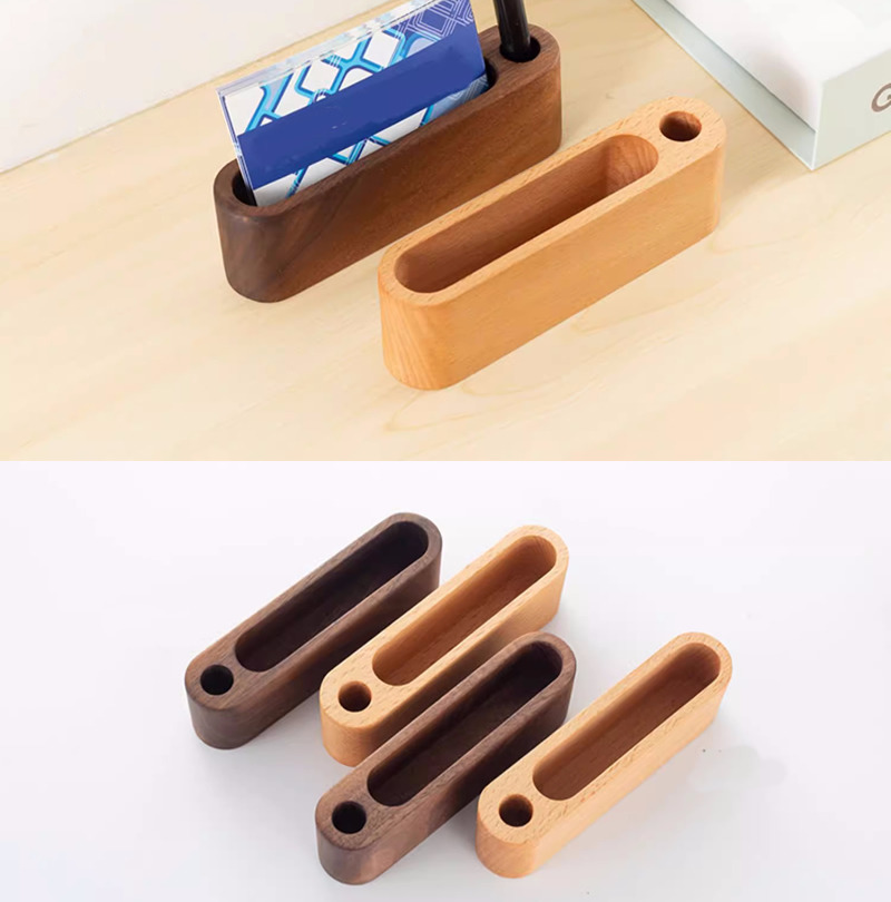 Wooden Pen Holder And Business Card Box