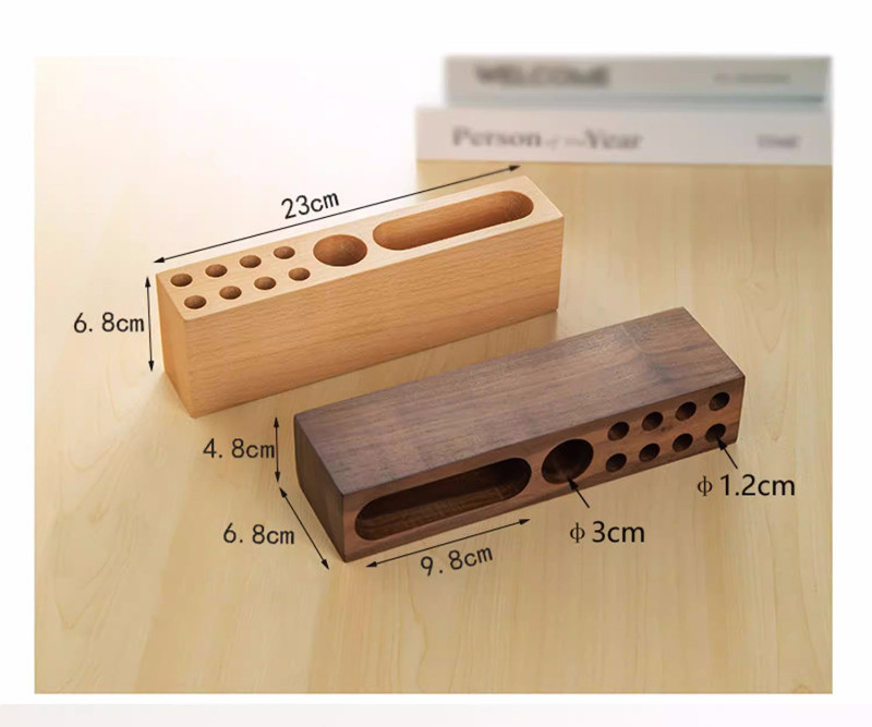 Wooden Pen Holder And Business Card Box - Creative Desktop Organizer
