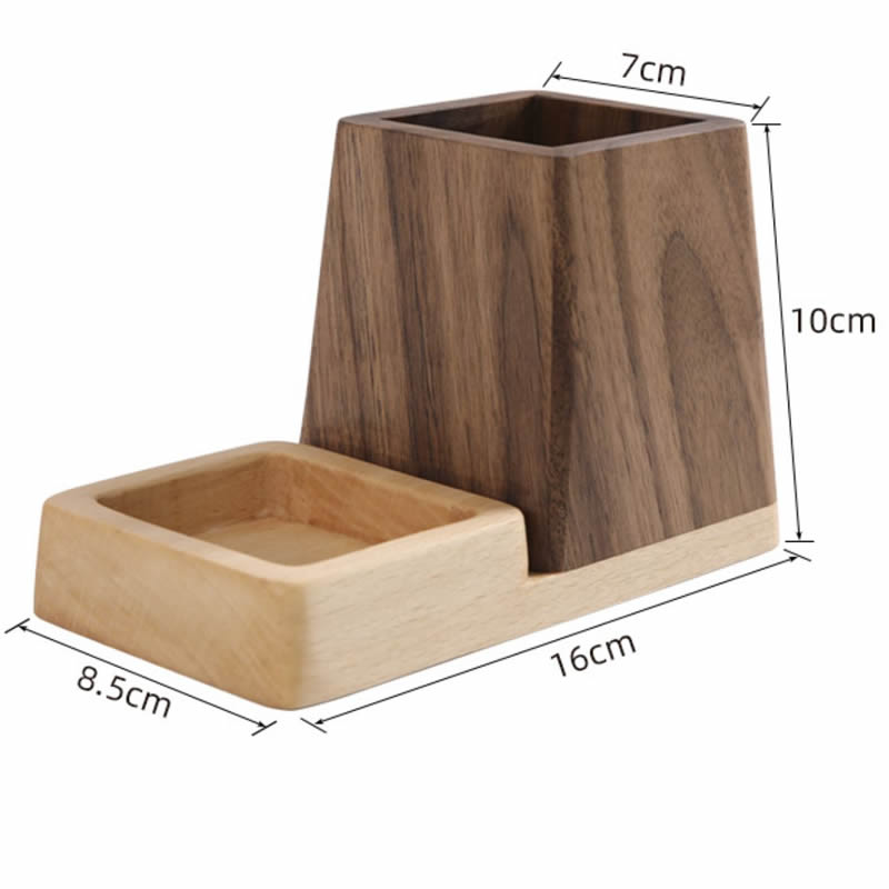 Wooden Pen Holder, Office Study Stationery Storage