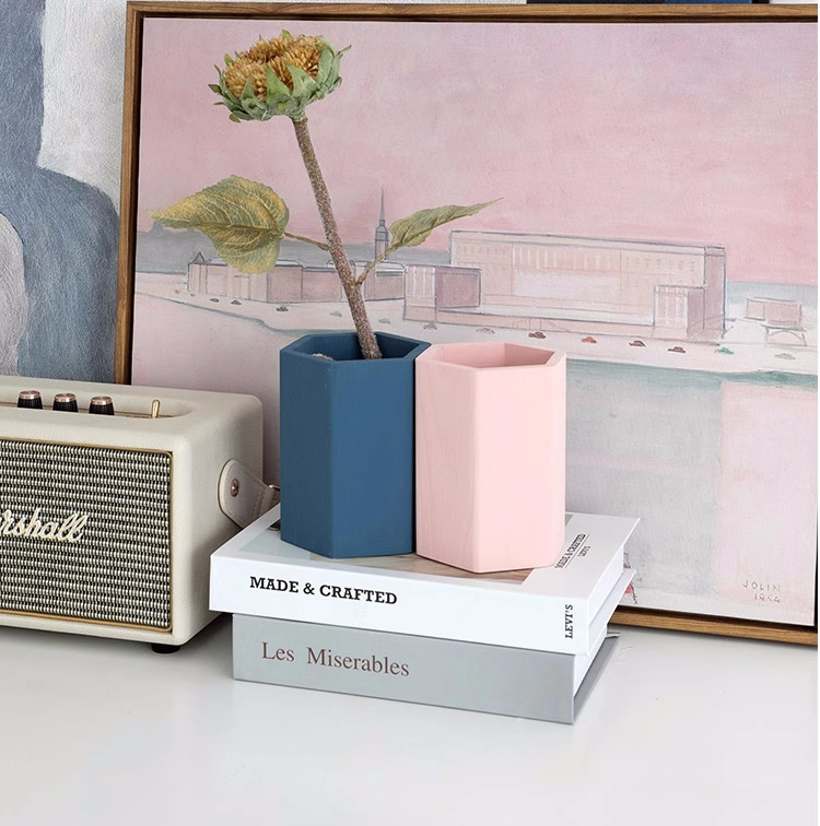 Wooden Polygon Pen Holder And Storage Box