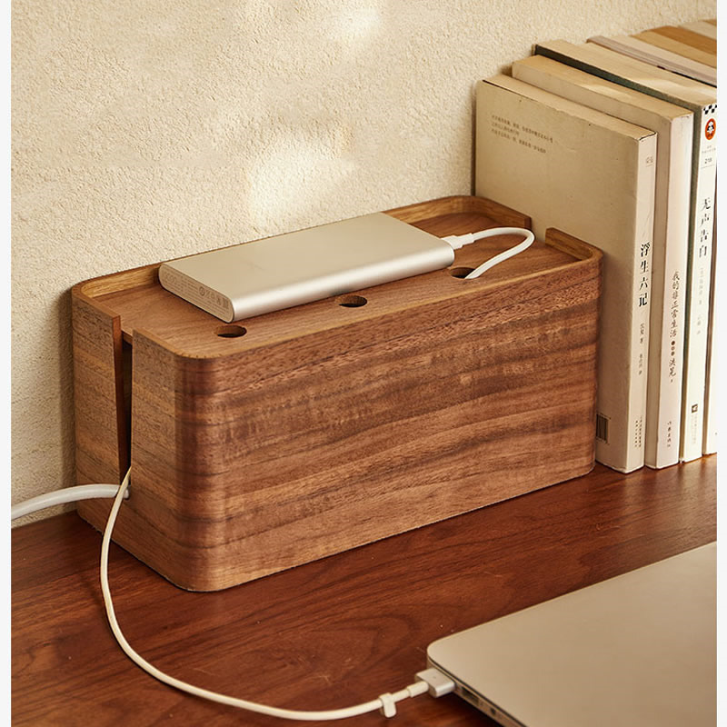Wooden Power Socket Organizer With Heat Vents