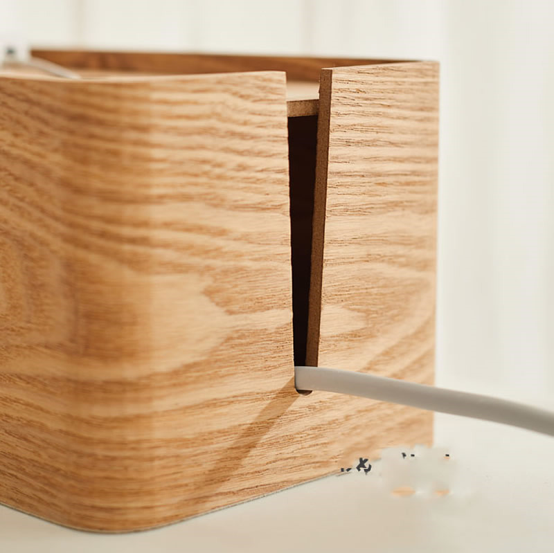 Wooden Power Socket Organizer With Heat Vents