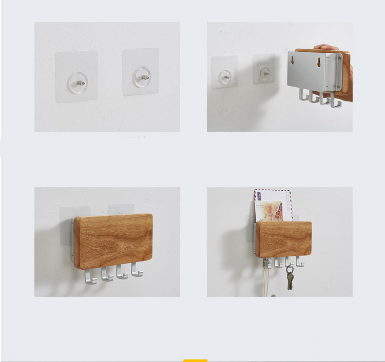 Wooden Wall-Mounted Storage Box With Hook